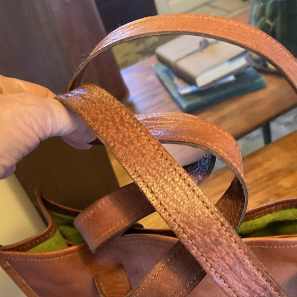 Tall leather tote- never used - like new 13 1/2” by 13 1/2” - Picture 8 of 10